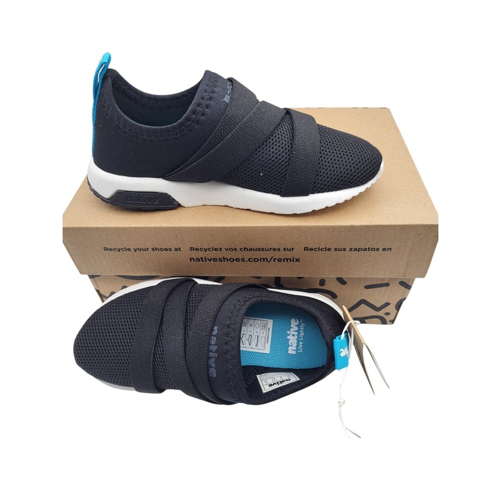 Native Kids Shoes Phoenix Unisex Toddler Size C10 Black w/ White Sole